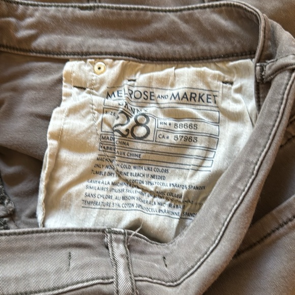 Melrose and Market Skinny Stretch Twill Cargo Pant color gray Size 28 - Picture 11 of 12